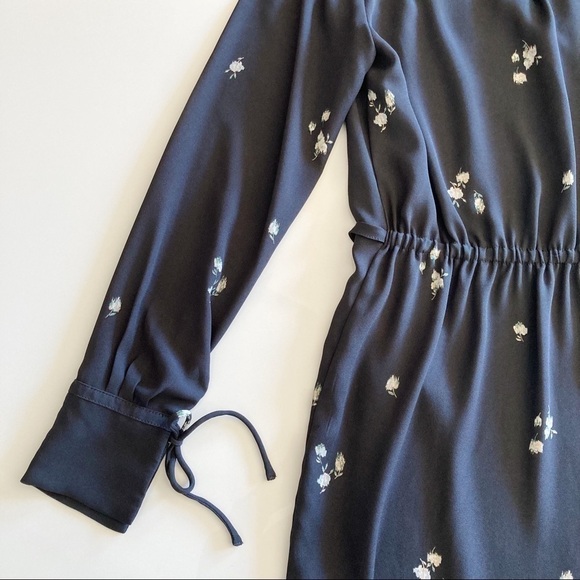 H&M Dark Gray Floral Long Sleeve Shift Dress Size XS - Picture 10 of 16